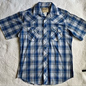 Wranglers Western Pearl Snaps Shirt Short Sleeve M Medium